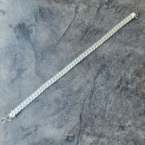 Handmade Upcycled Aluminum Pop Tab Belt with Iridescent Yarn